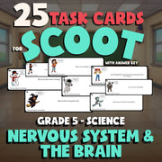 Nervous System & the Brain SCOOT TASK CARDS Science Game - No Prep Grade 5
