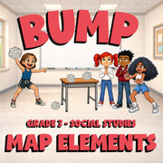 Map Elements BUMP Socials Game - No Prep Grade 3 Review Activity