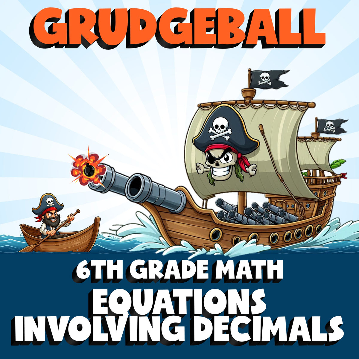 Equations Involving Decimals GRUDGEBALL Math Game - No Prep Grade 6 Review