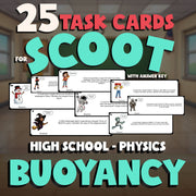 Buoyancy SCOOT TASK CARDS Science Game - No Prep Physics Review Activity