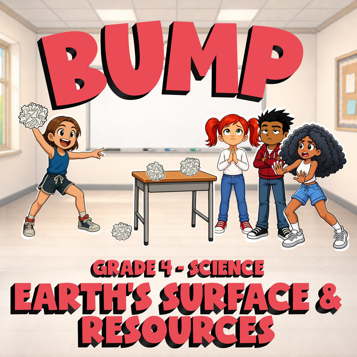 Earth’s Surface & Resources BUMP Science Game - No Prep Grade 4 Review Activity