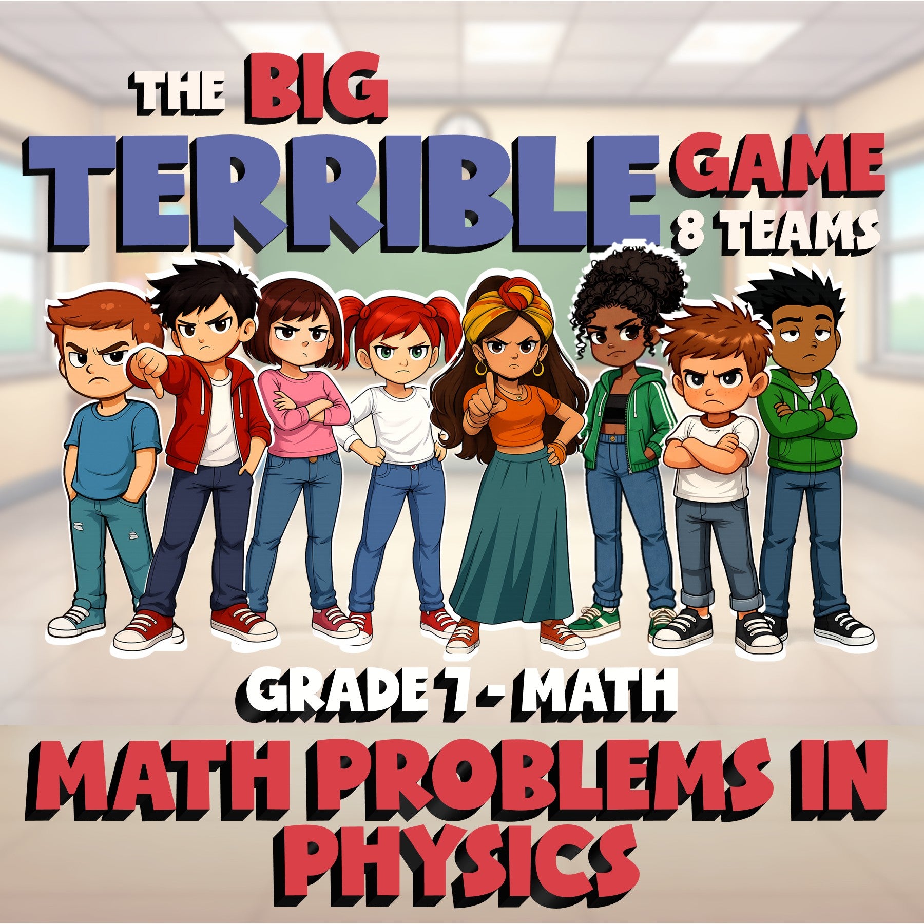 Math Problems in Physics BIG TERRIBLE GAME - No Prep Grade 7 Math Review