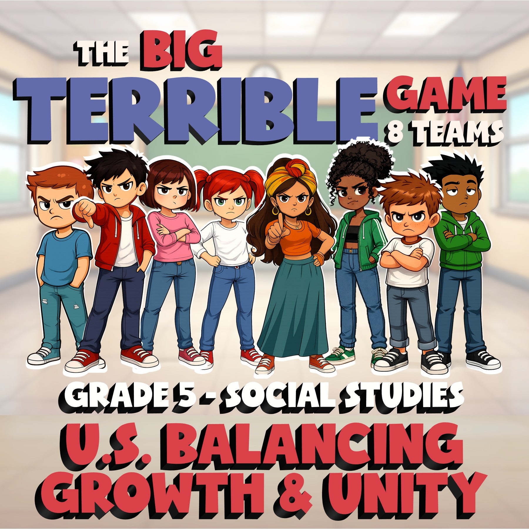 U.S. Balancing Growth & Unity BIG TERRIBLE GAME - No Prep Grade 5 Socials Review