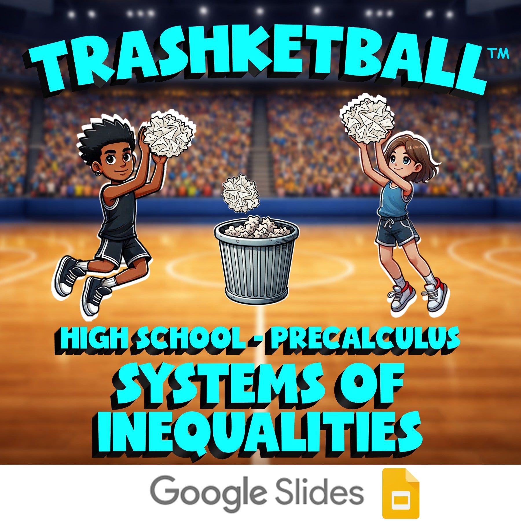 Systems of Inequalities TRASHKETBALL Math Game - No Prep PreCalculus Review