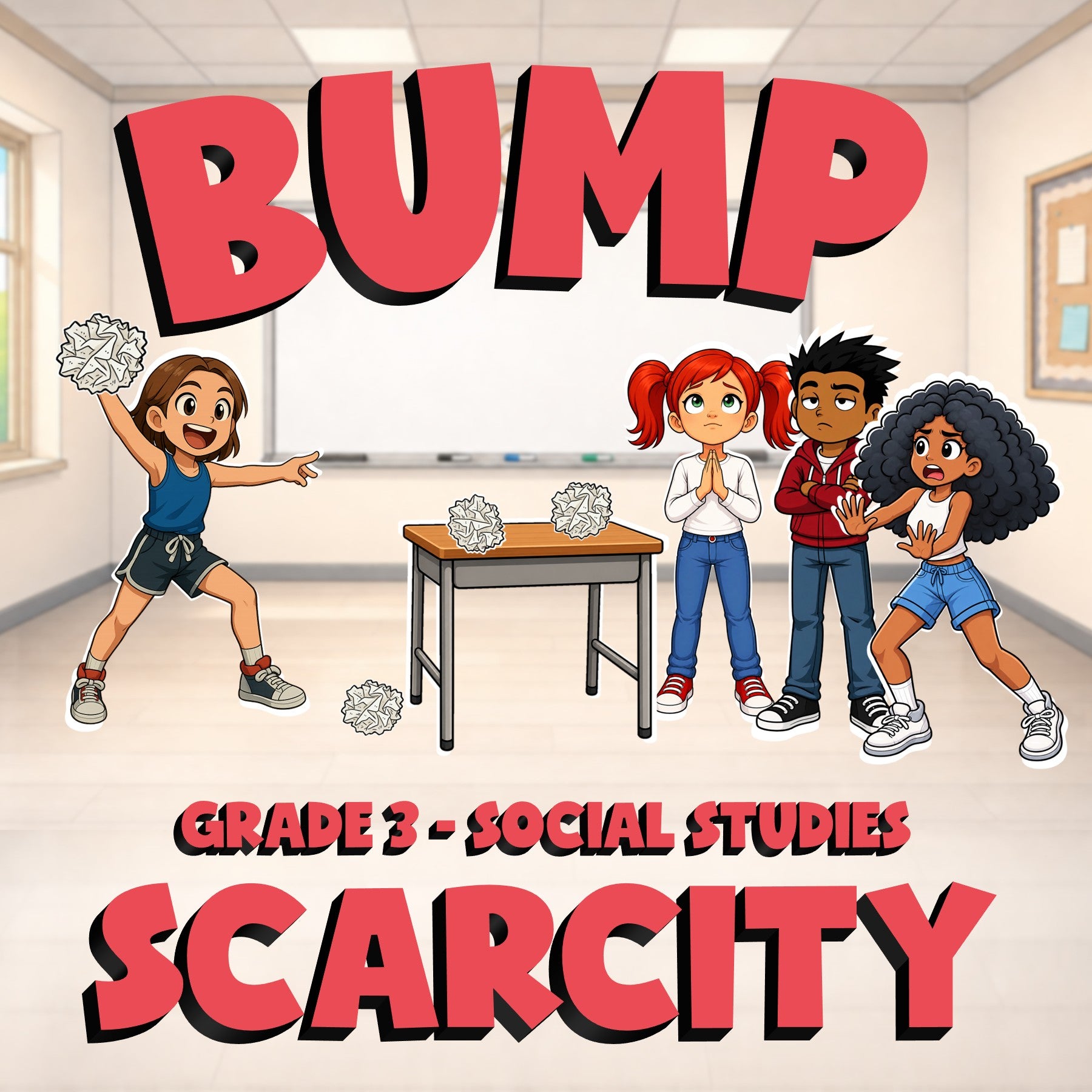 Scarcity BUMP Socials Game - No Prep Grade 3 Review Activity