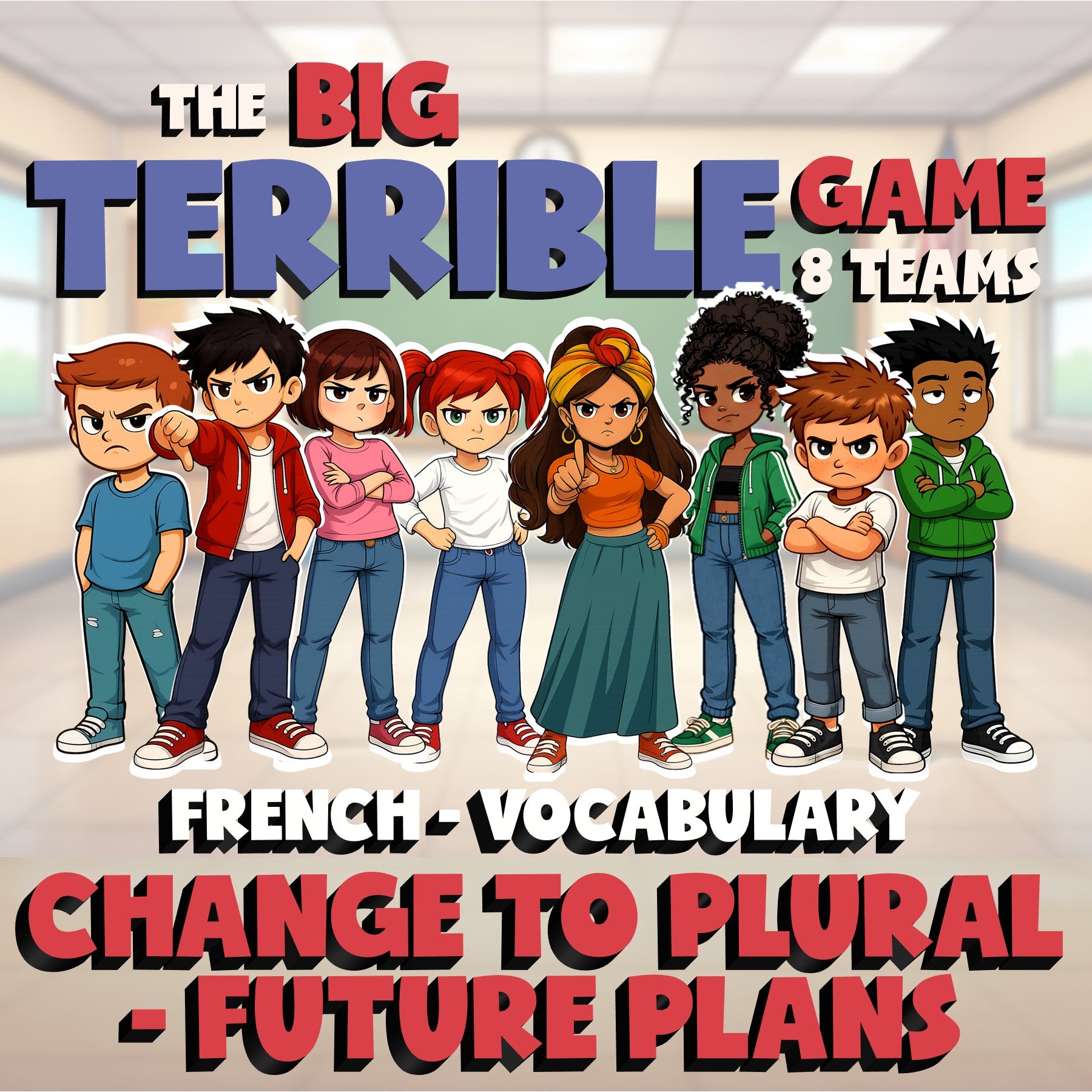 Change to Plural - Future Plans BIG TERRIBLE GAME - No Prep French Exercise