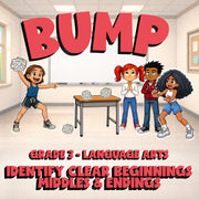 Identify Clear Beginnings Middles & Endings BUMP ELA Game - No Prep Grade 3
