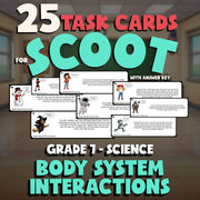 Body System Interactions SCOOT TASK CARDS Science Game - No Prep Grade 7 Review