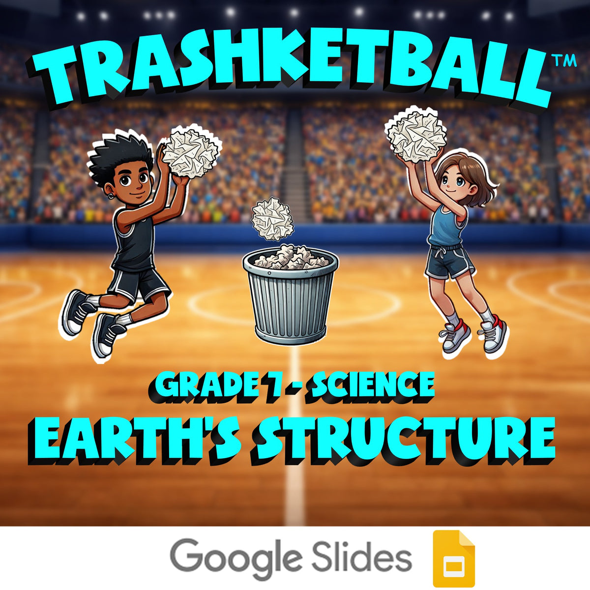 Earth's Structure TRASHKETBALL Science Game - No Prep Grade 7 Review Activity