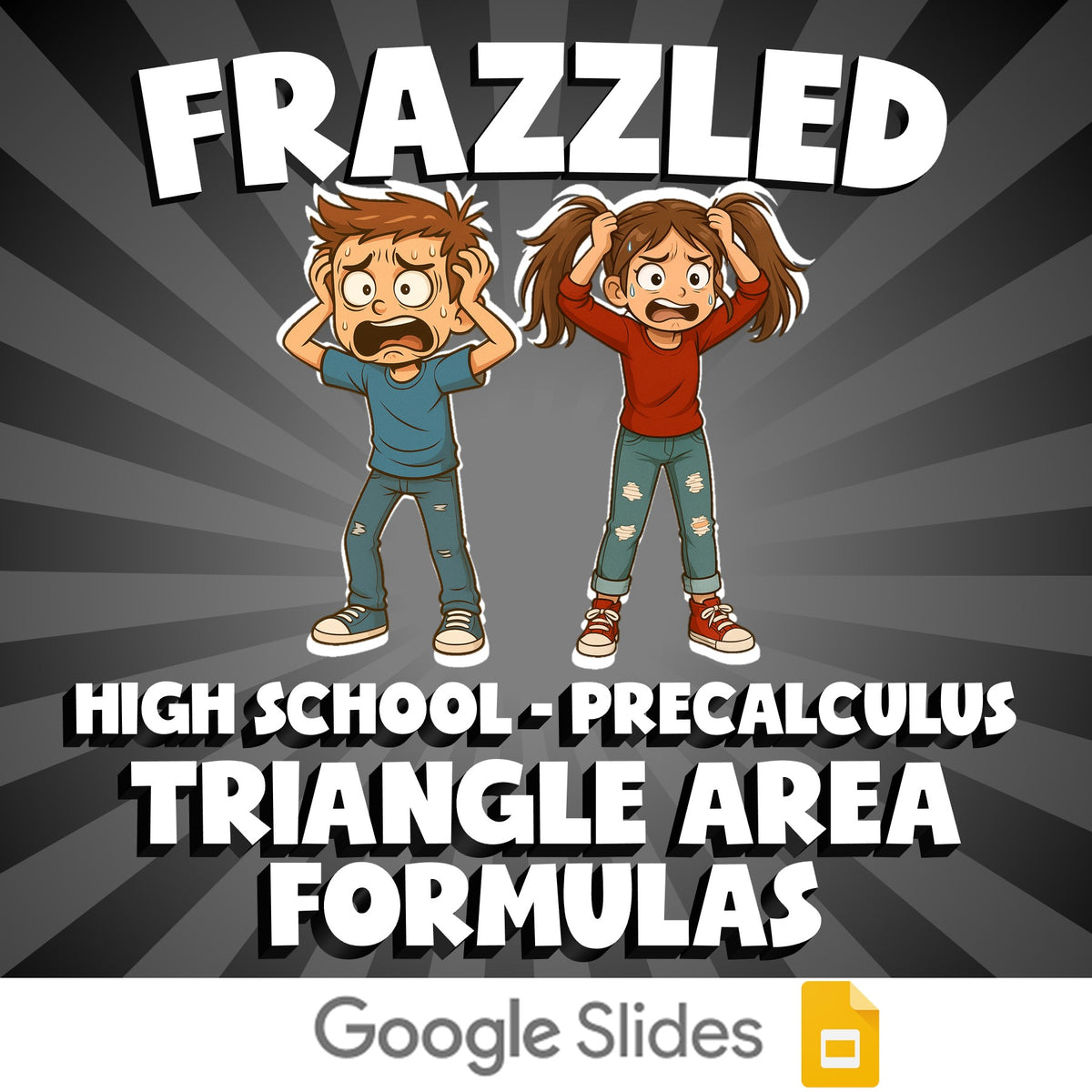 Triangle Area Formulas FRAZZLED Math Game - No Prep PreCalculus Review Activity