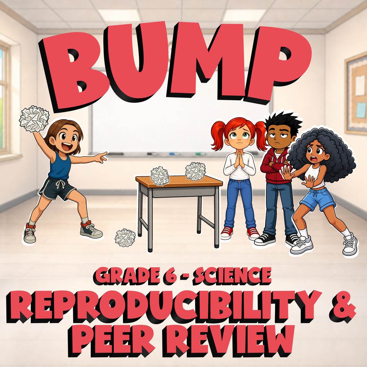 Reproducibility & Peer Review BUMP Science Game - No Prep Grade 6 Review