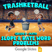 Slope & Rate Word Problems TRASHKETBALL Math Game - No Prep Grade 8 Review