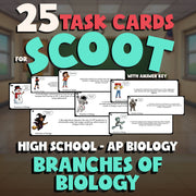 Branches of Biology SCOOT TASK CARDS Science Game - No Prep AP Biology Review