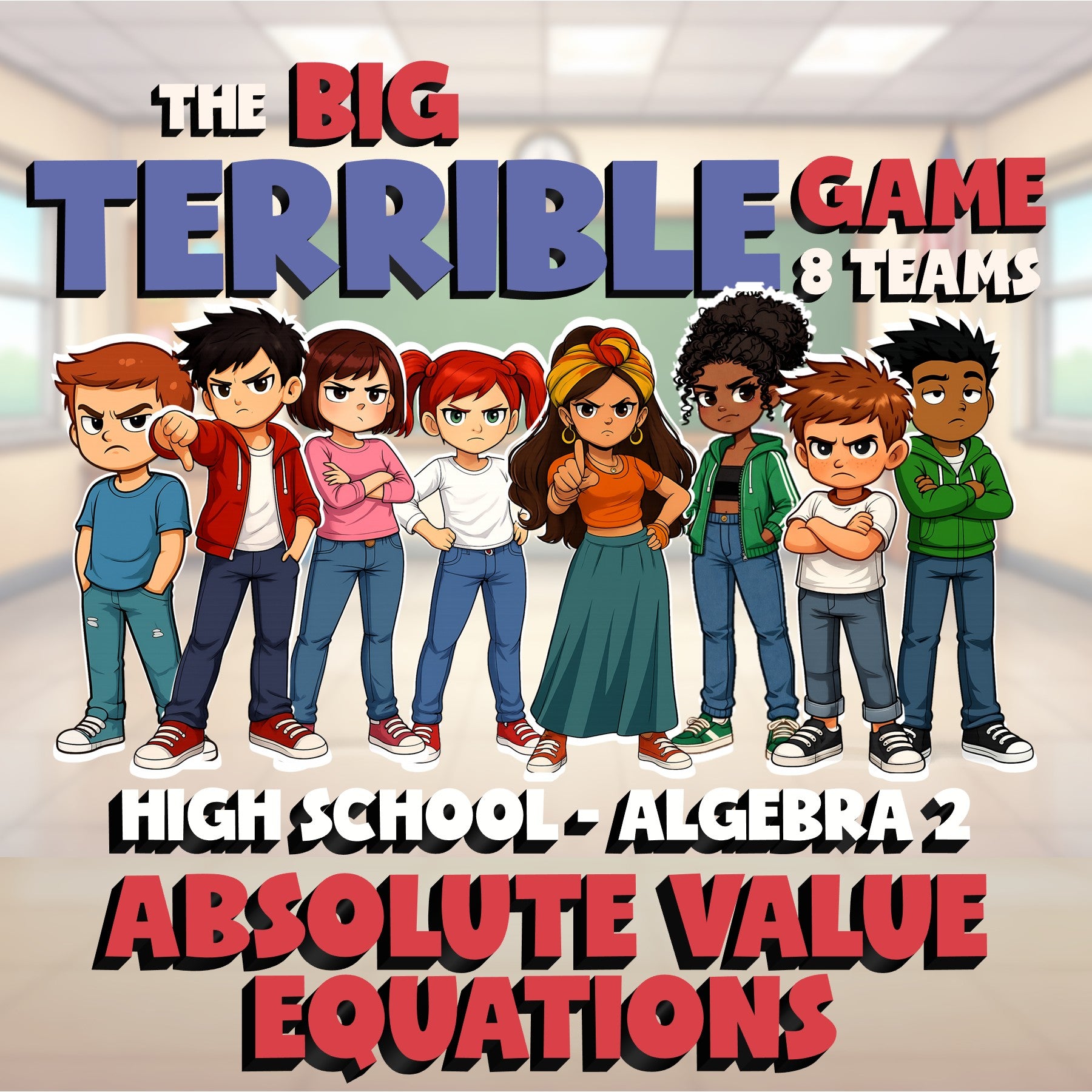 Absolute Value Equations BIG TERRIBLE GAME - No Prep Algebra 2 Math Review