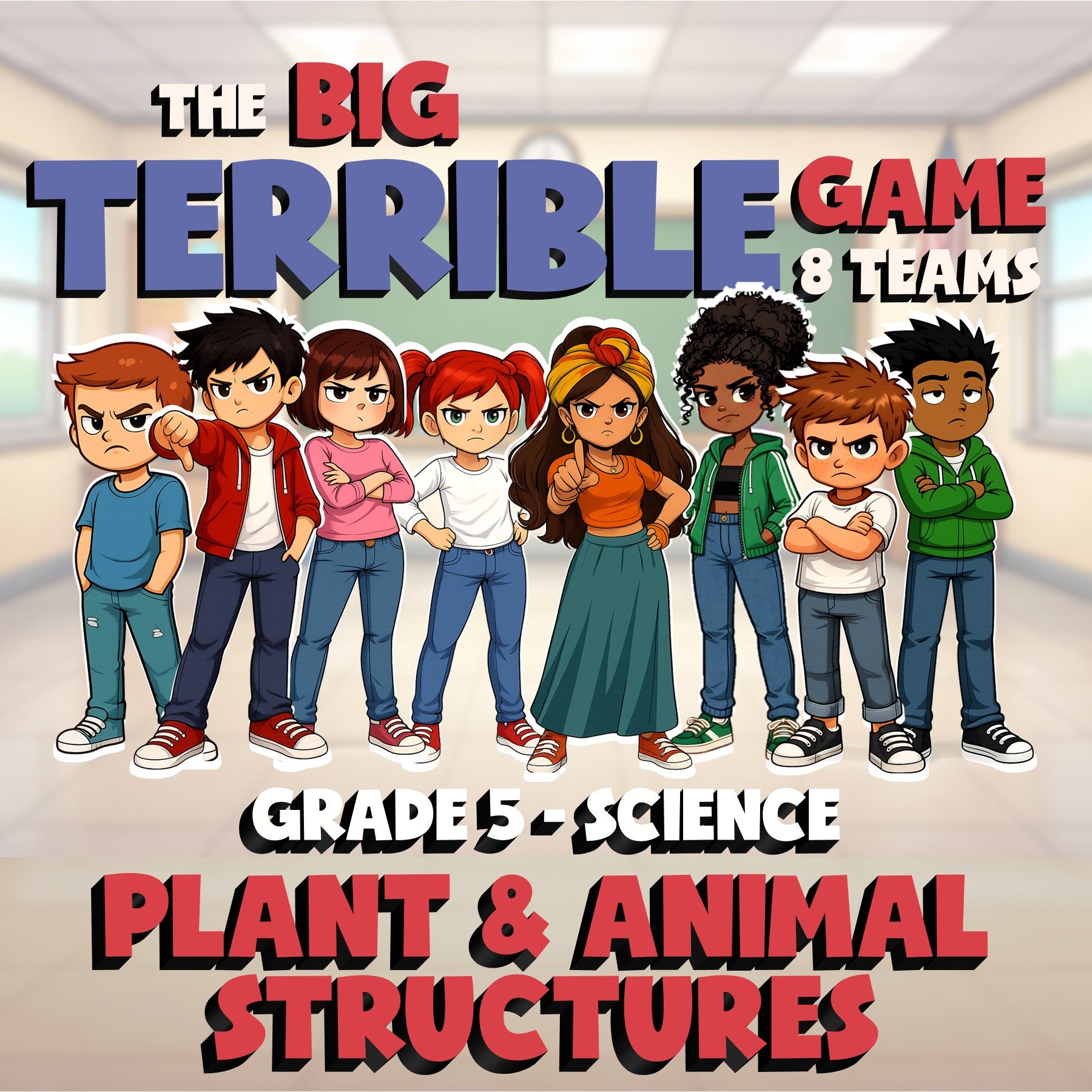 Plant & Animal Structures BIG TERRIBLE GAME - No Prep Grade 5 Science Review