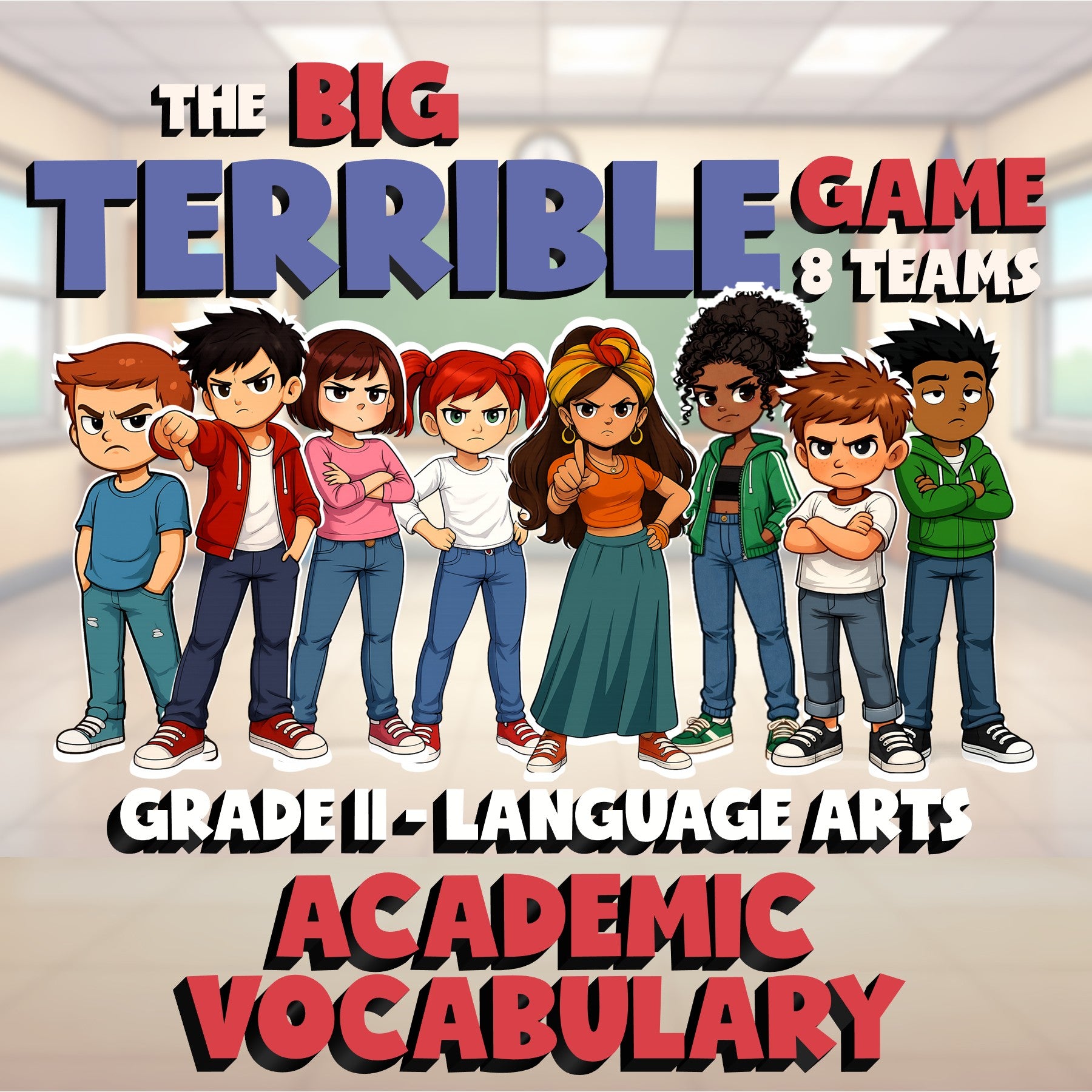 Academic Vocabulary BIG TERRIBLE GAME - No Prep Grade 11 ELA Review Activity