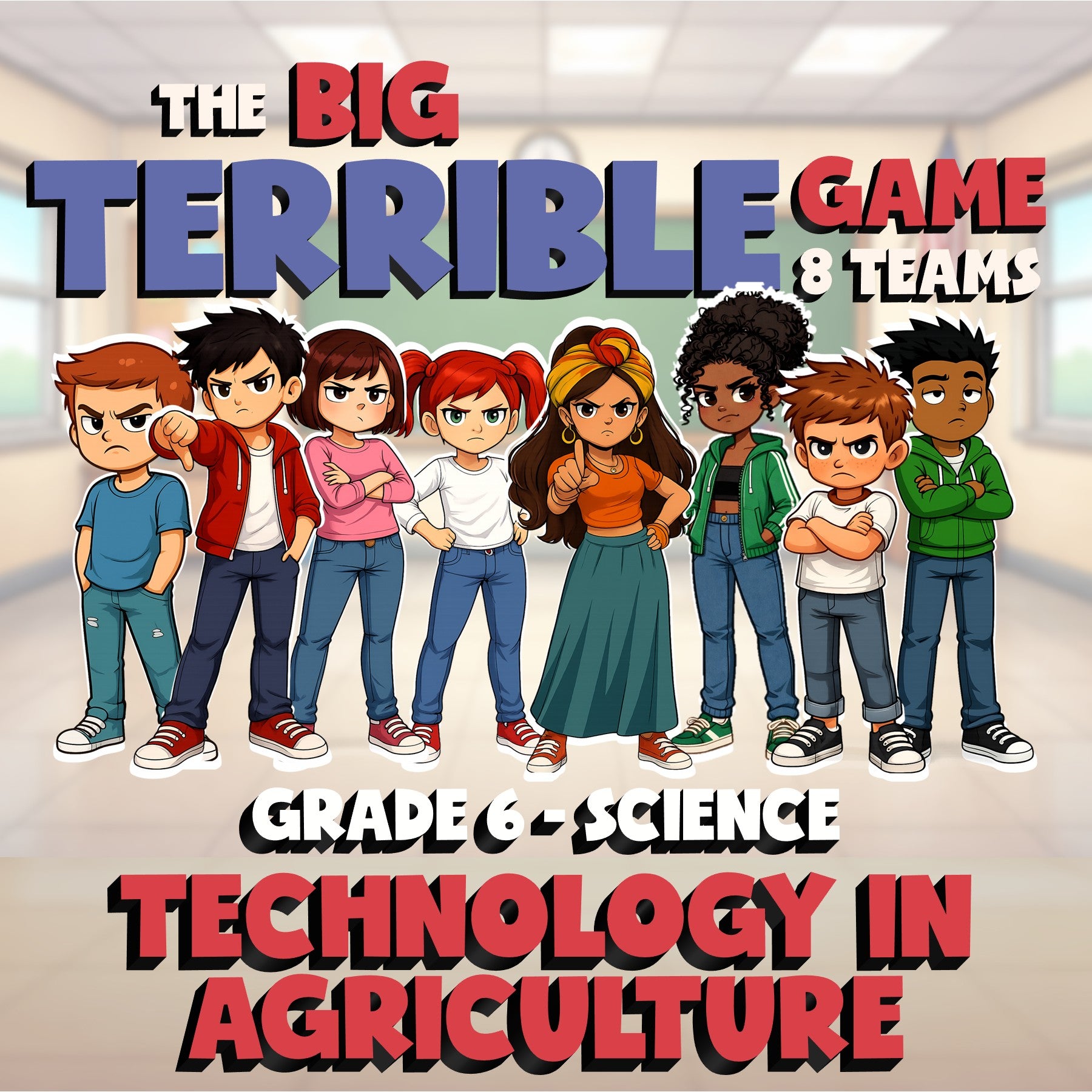 Technology in Agriculture BIG TERRIBLE GAME - No Prep Grade 6 Science Review
