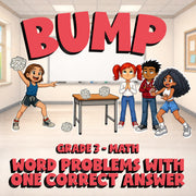 Word Problems with One Correct Answer BUMP Math Game - No Prep Grade 3 Review