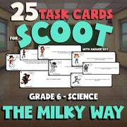 The Milky Way SCOOT TASK CARDS Science Game - No Prep Grade 6 Review Activity