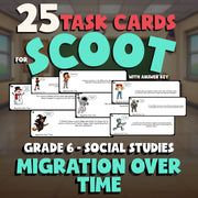 Migration Over Time SCOOT TASK CARDS Socials Game - No Prep Grade 6 Review