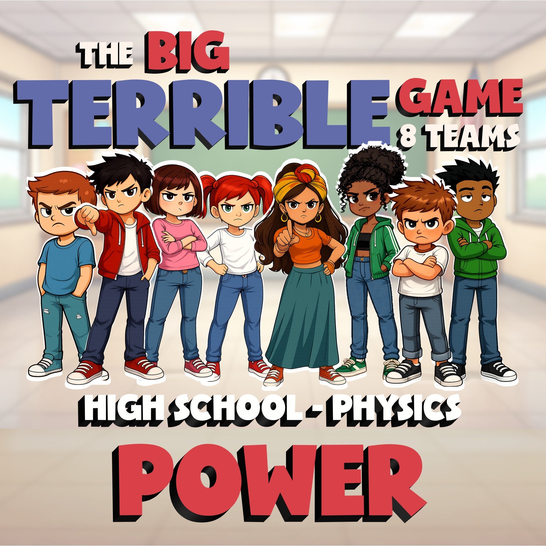 Power BIG TERRIBLE GAME - No Prep Physics Science Review Activity