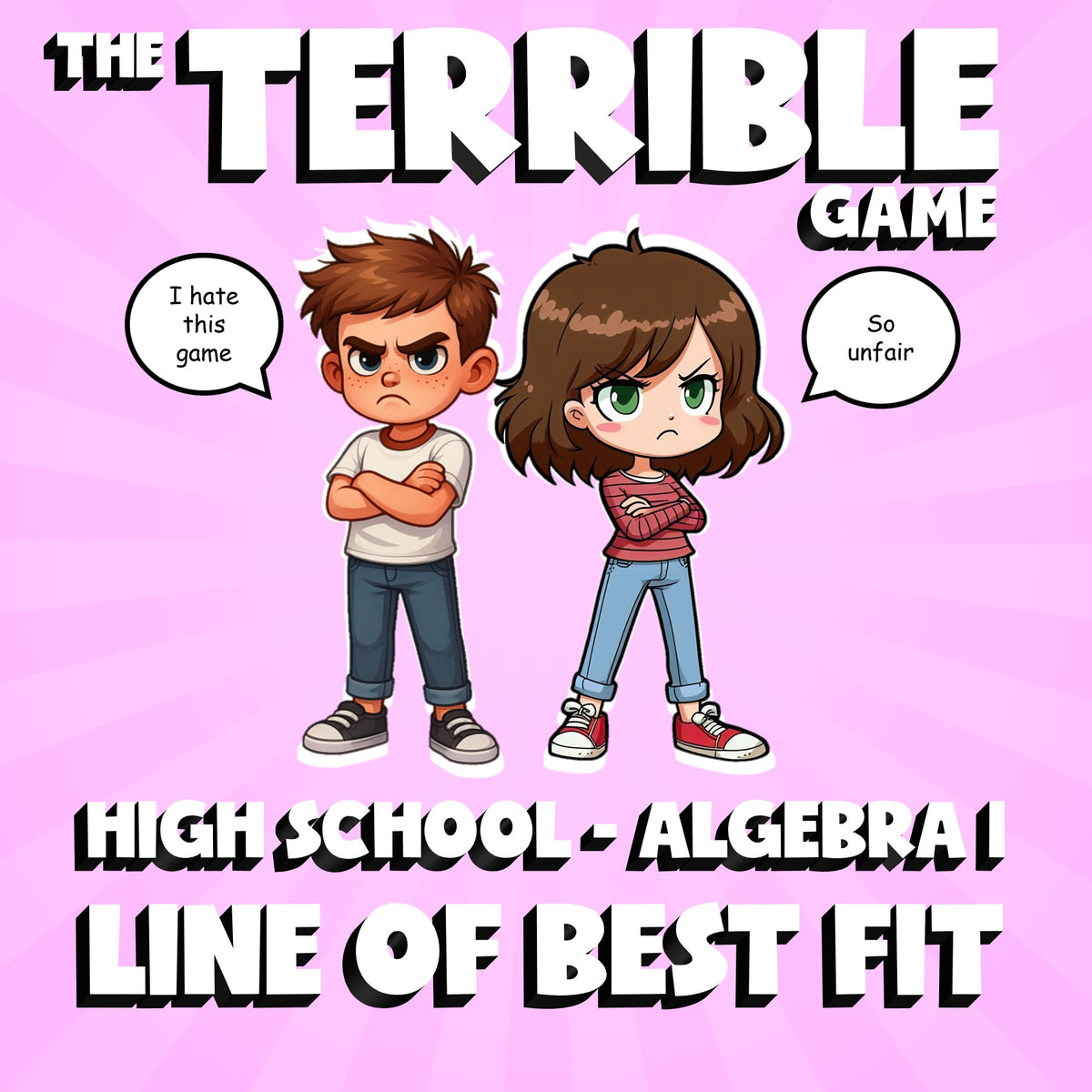 Line of Best Fit THE TERRIBLE GAME - No Prep Algebra 1 Math Review Activity