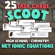 Net ionic Equations SCOOT TASK CARDS Science Game - No Prep Chemistry Review