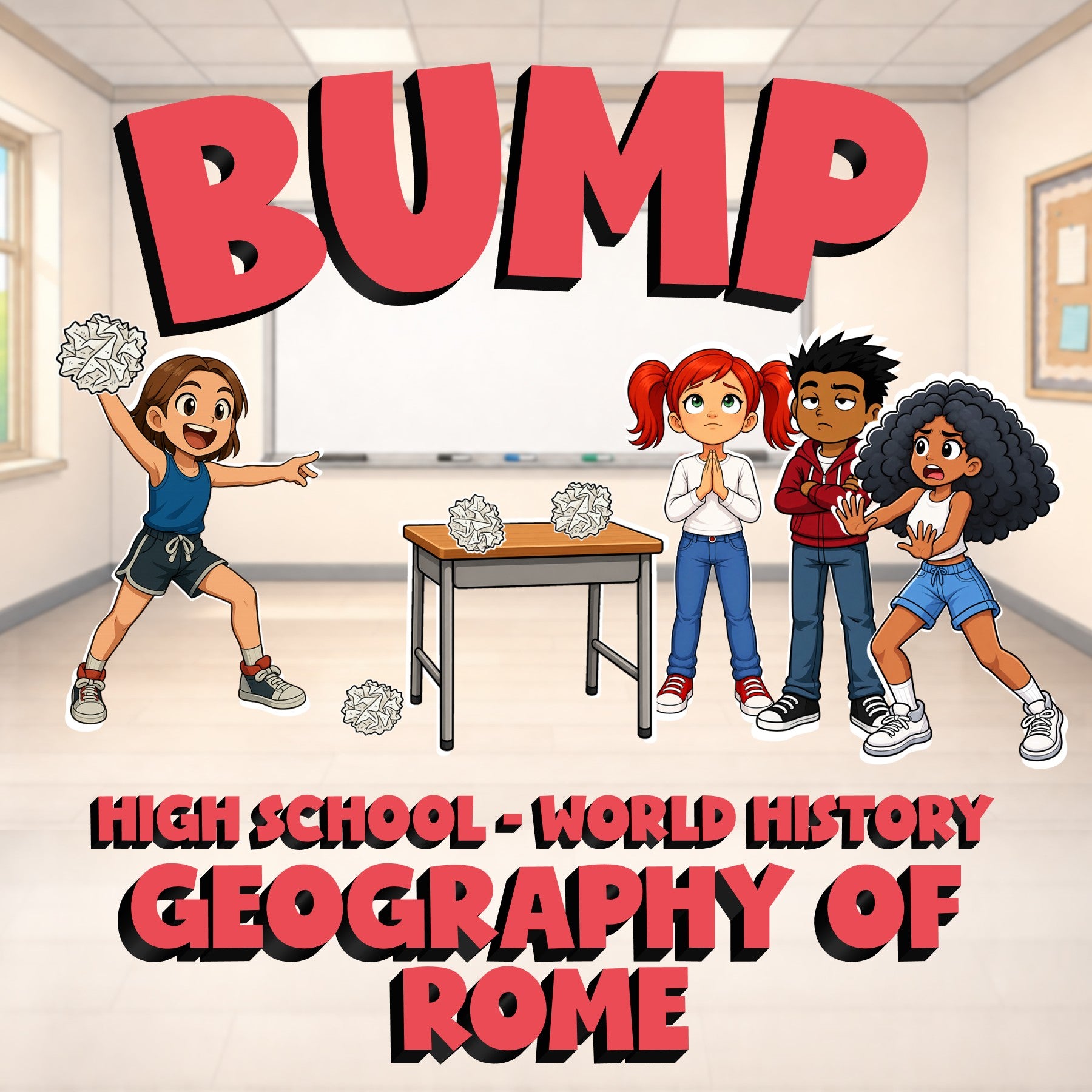 Geography of Rome BUMP Game - No Prep World History Review Activity