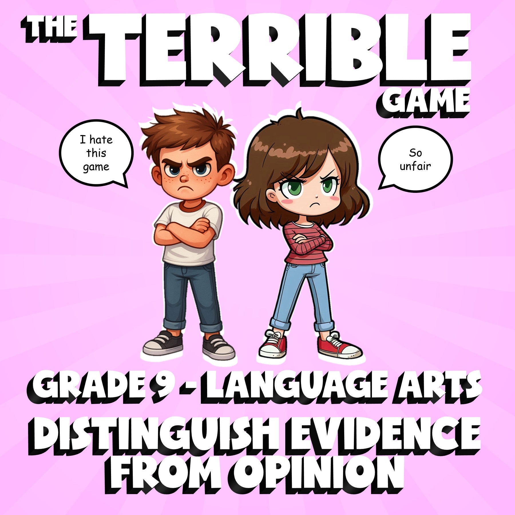 Distinguish Evidence from Opinion THE TERRIBLE GAME - No Prep Grade 9 ELA Review