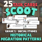 Historical Migration Patterns SCOOT TASK CARDS Socials Game - No Prep Grade 5