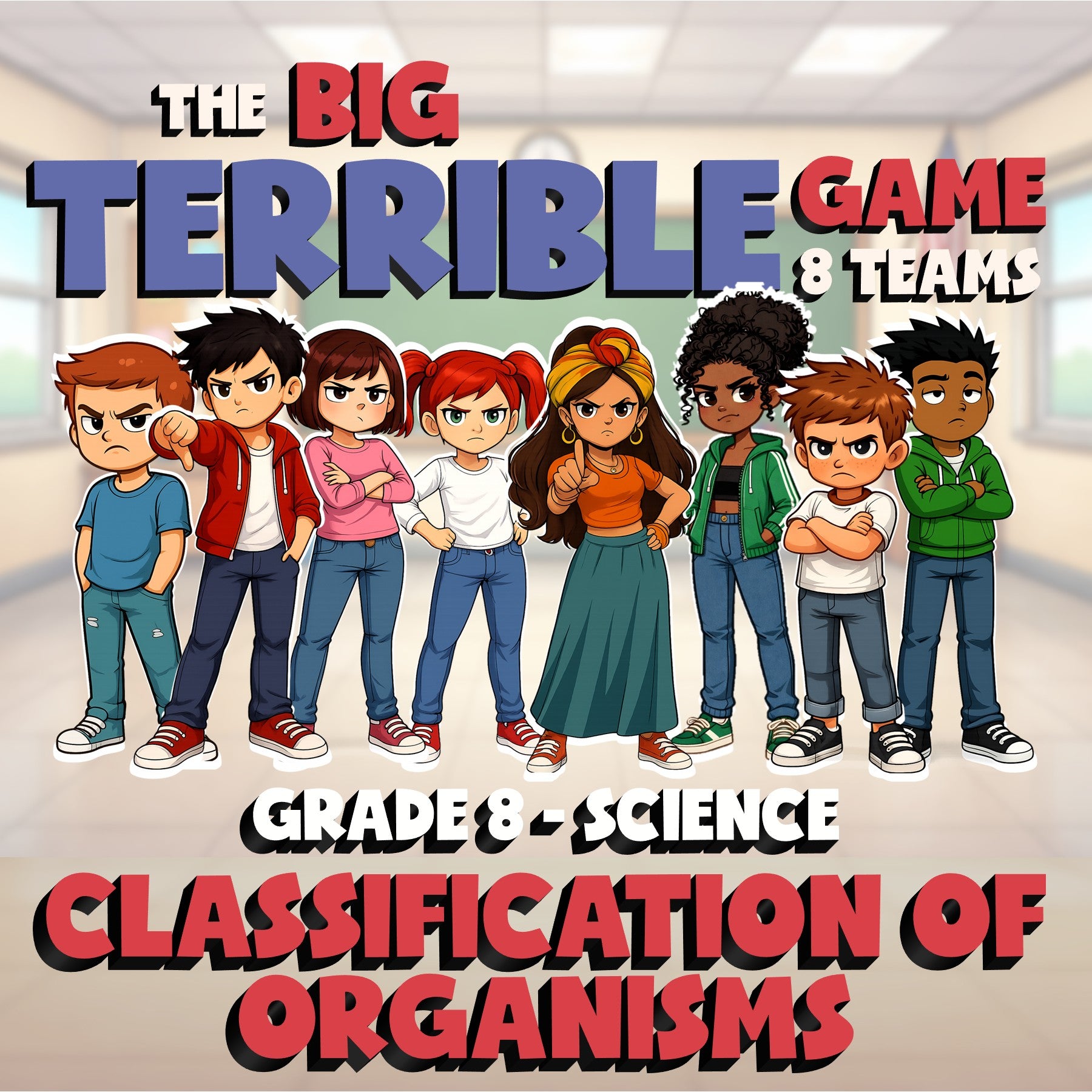 Classification of Organisms BIG TERRIBLE GAME - No Prep Grade 8 Science Review