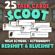 Redshift & Blueshift SCOOT TASK CARDS Science Game - No Prep Astronomy Review