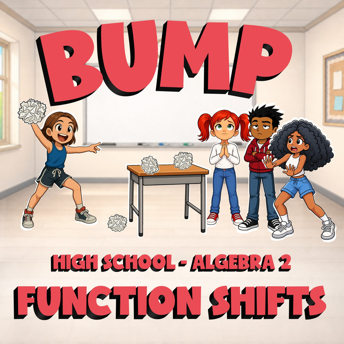 Function Shifts BUMP Math Game - No Prep Algebra 2 Review Activity