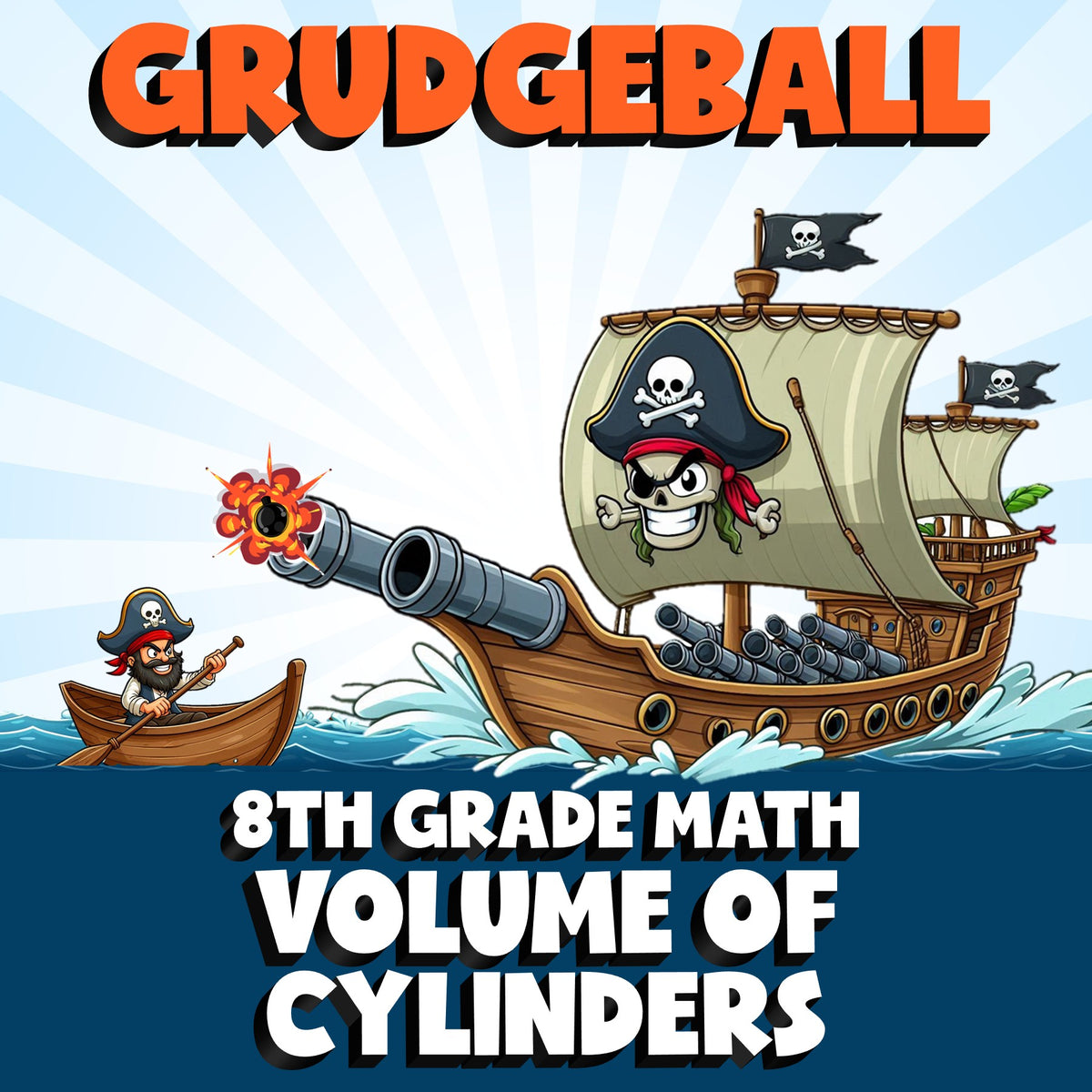 Volume of Cylinders GRUDGEBALL Math Game - No Prep Grade 8 Review Activity