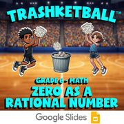 Zero as a Rational Number TRASHKETBALL Math Game - No Prep Grade 6 Review