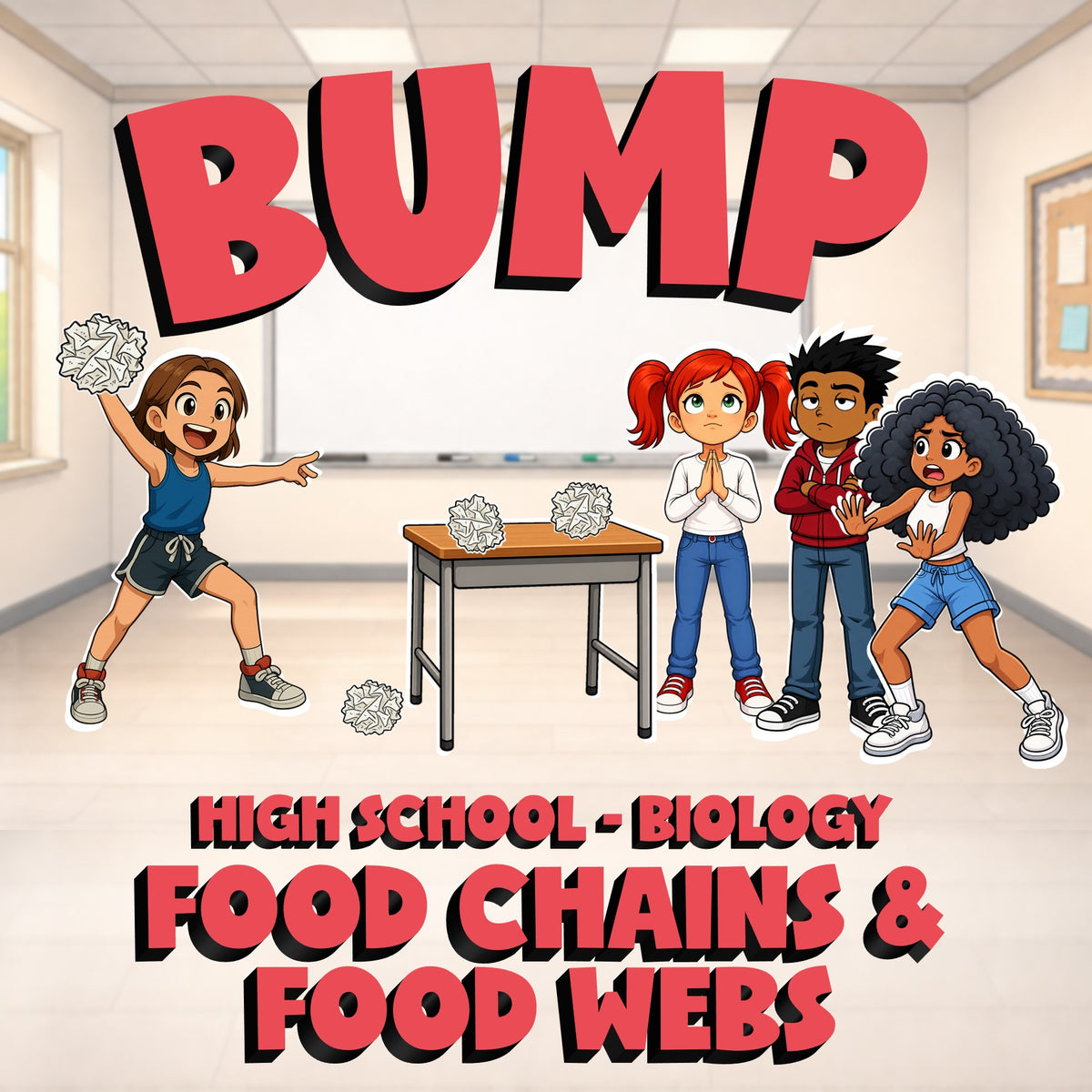 Food Chains & Food Webs BUMP Science Game - No Prep Biology Review Activity