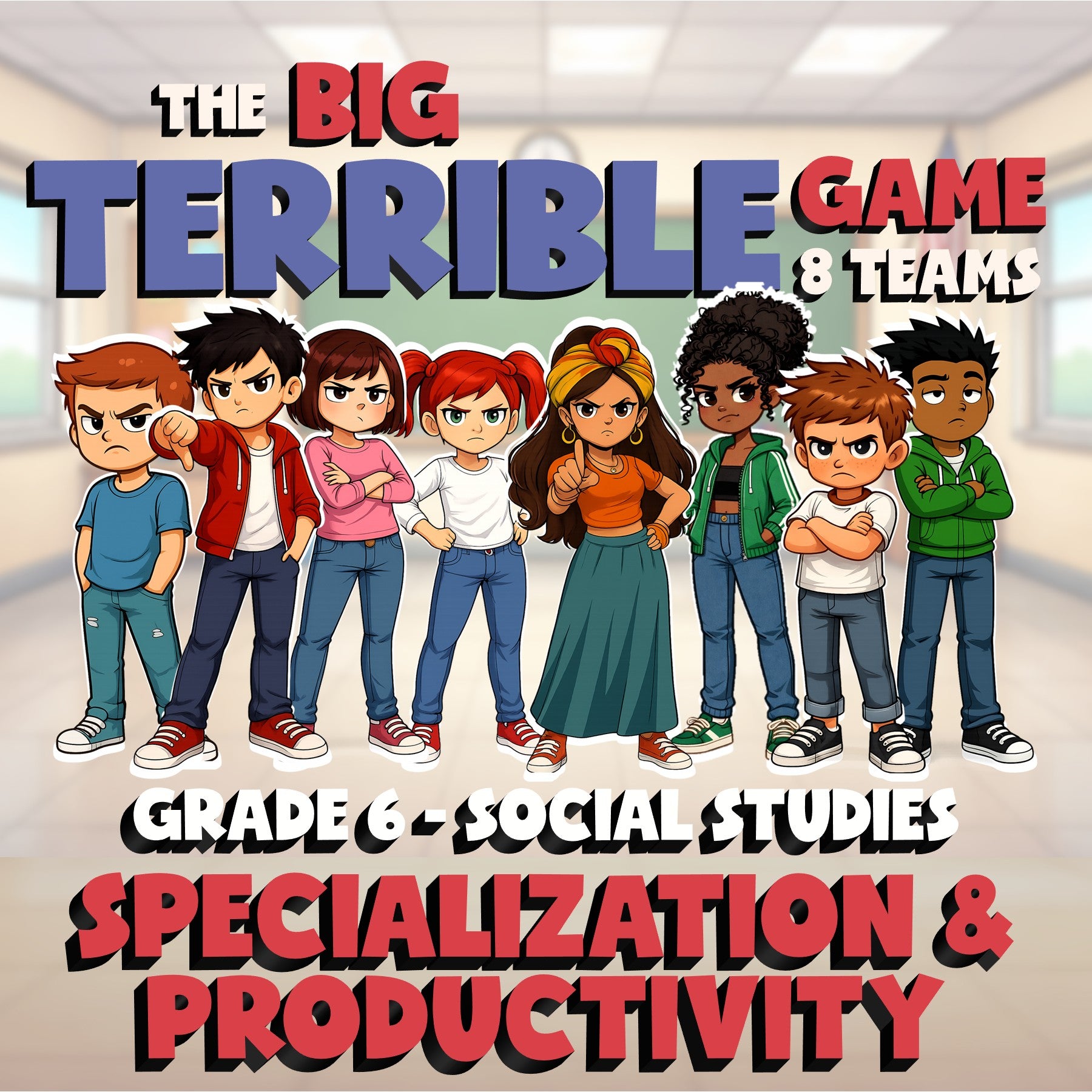 Specialization & Productivity BIG TERRIBLE GAME - No Prep Grade 6 Socials Review