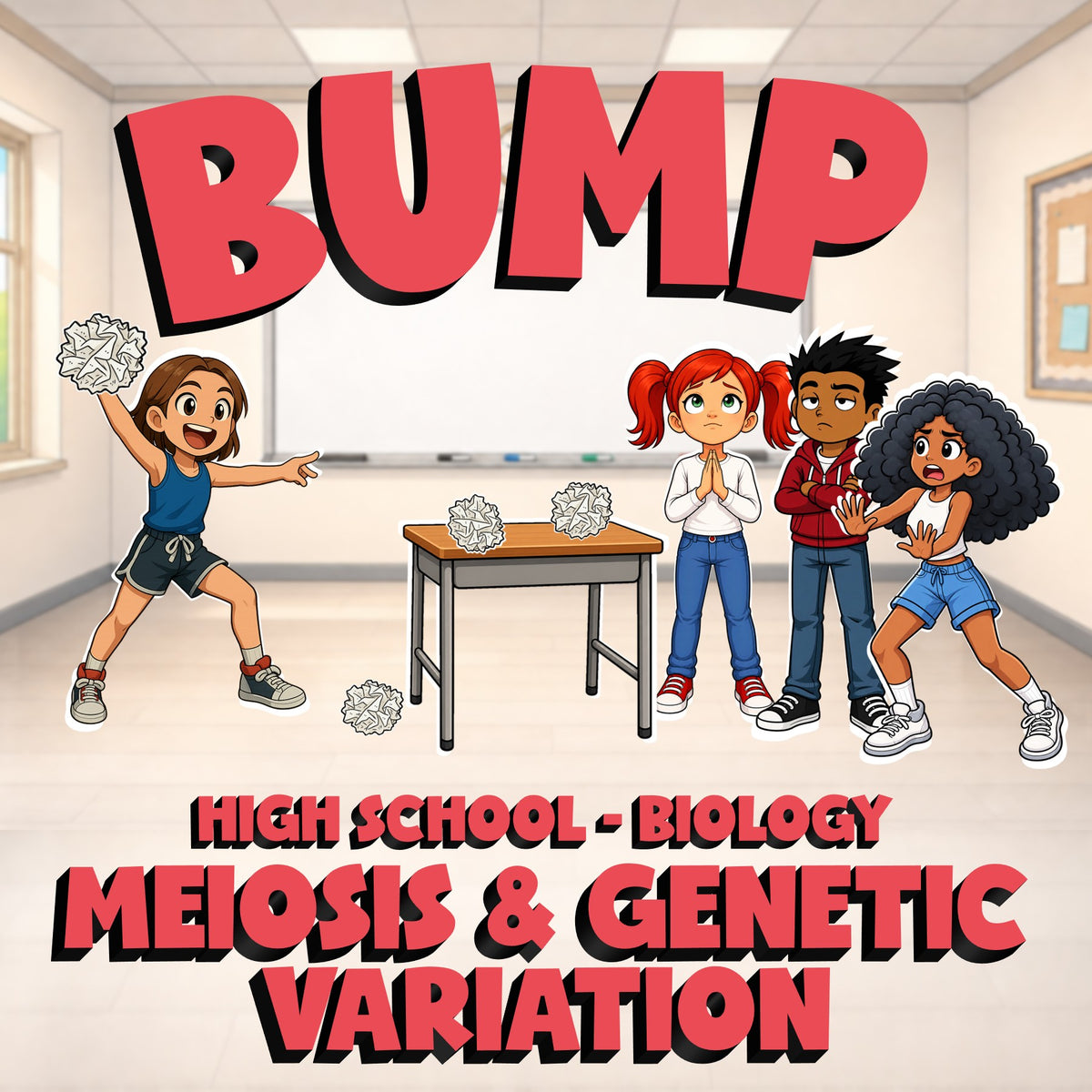 Meiosis & Genetic Variation BUMP Science Game - No Prep Biology Review Activity