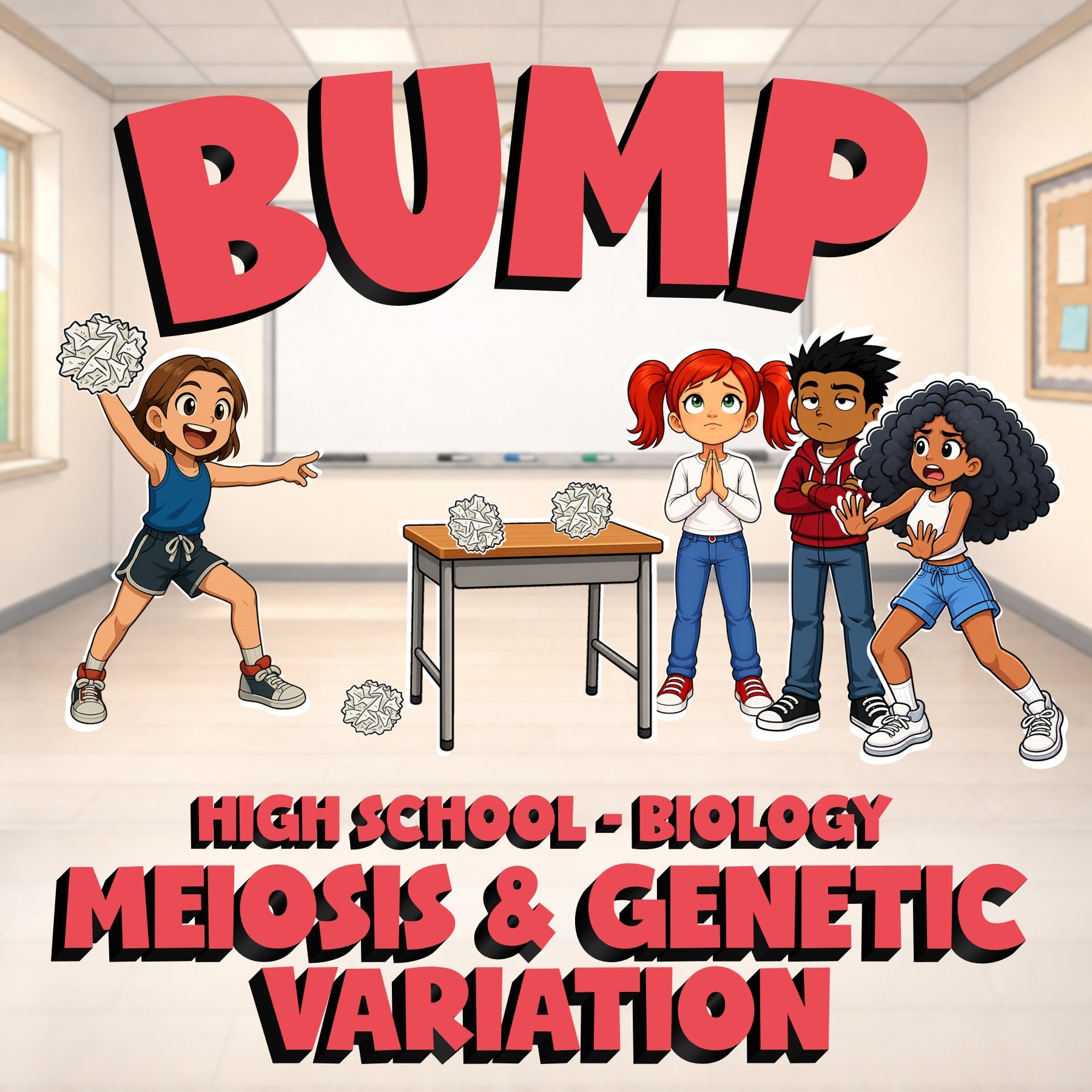 Meiosis & Genetic Variation BUMP Science Game - No Prep Biology Review Activity