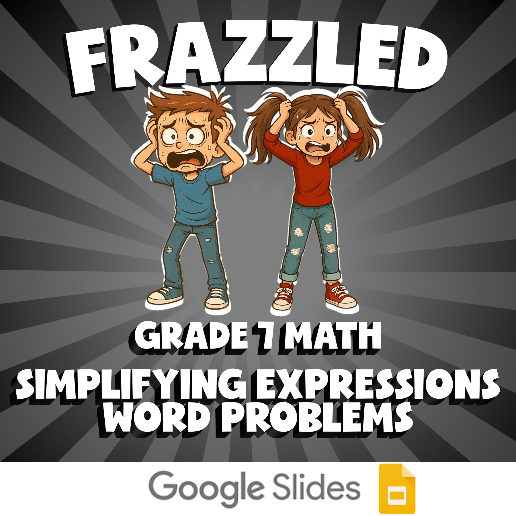 Simplifying Expressions Word Problems FRAZZLED Math Game - No Prep Grade 7
