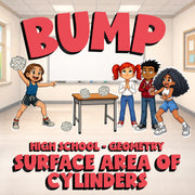 Surface Area of Cylinders BUMP Math Game - No Prep Geometry Review Activity
