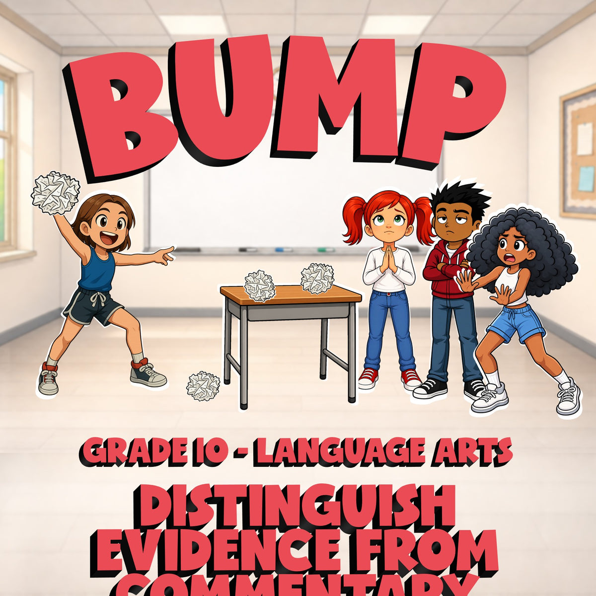Distinguish Evidence from Commentary BUMP ELA Game - No Prep Grade 10 Review