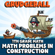 Math Problems in Construction GRUDGEBALL Math Game - No Prep Grade 7 Review