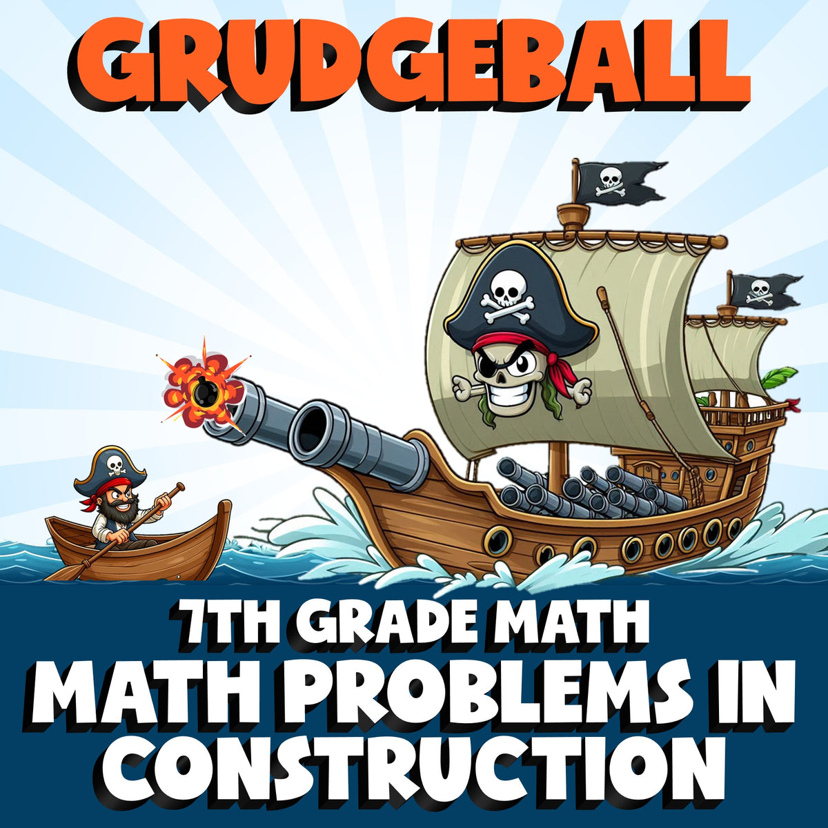Math Problems in Construction GRUDGEBALL Math Game - No Prep Grade 7 Review