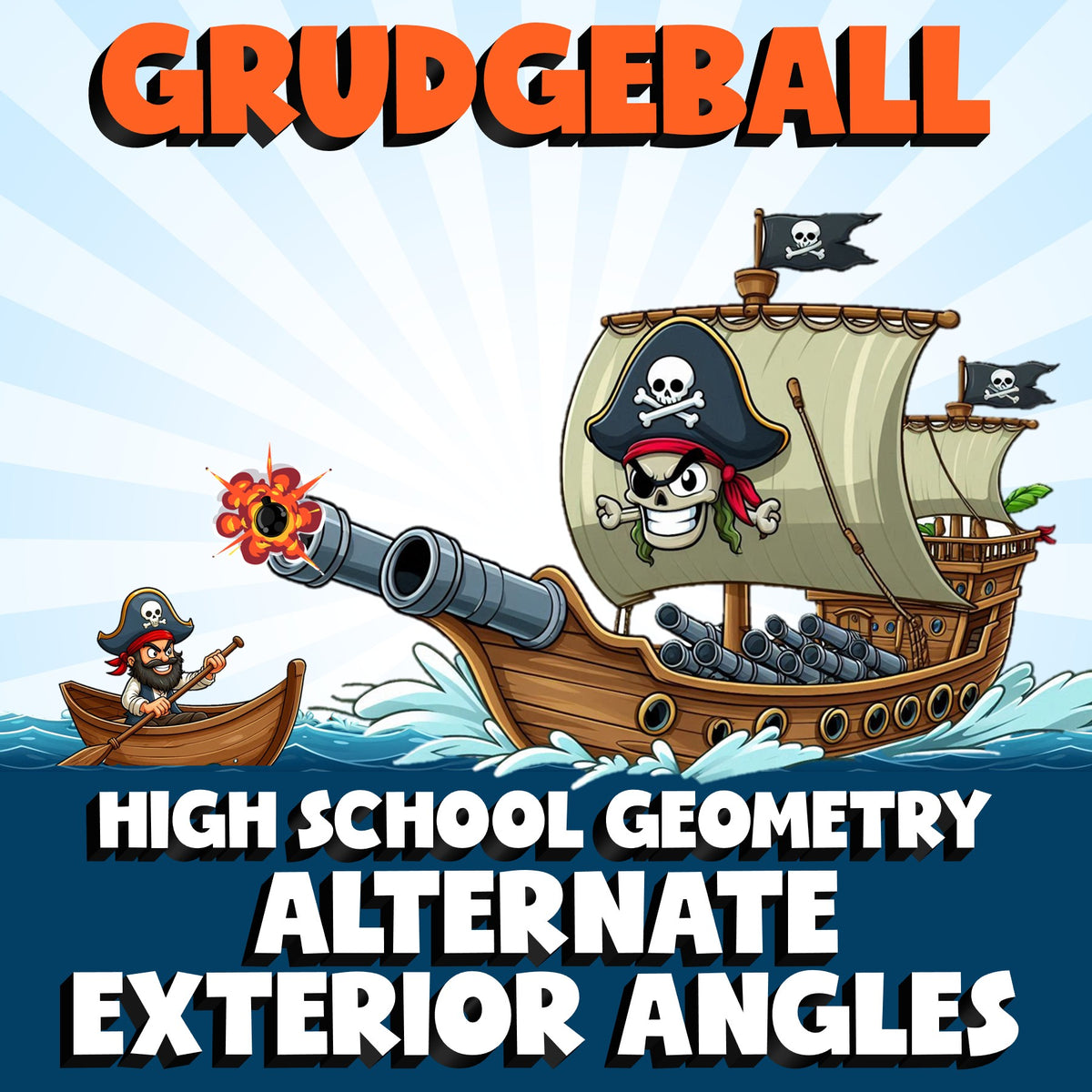 Alternate Exterior Angles GRUDGEBALL Math Game - No Prep Geometry Review