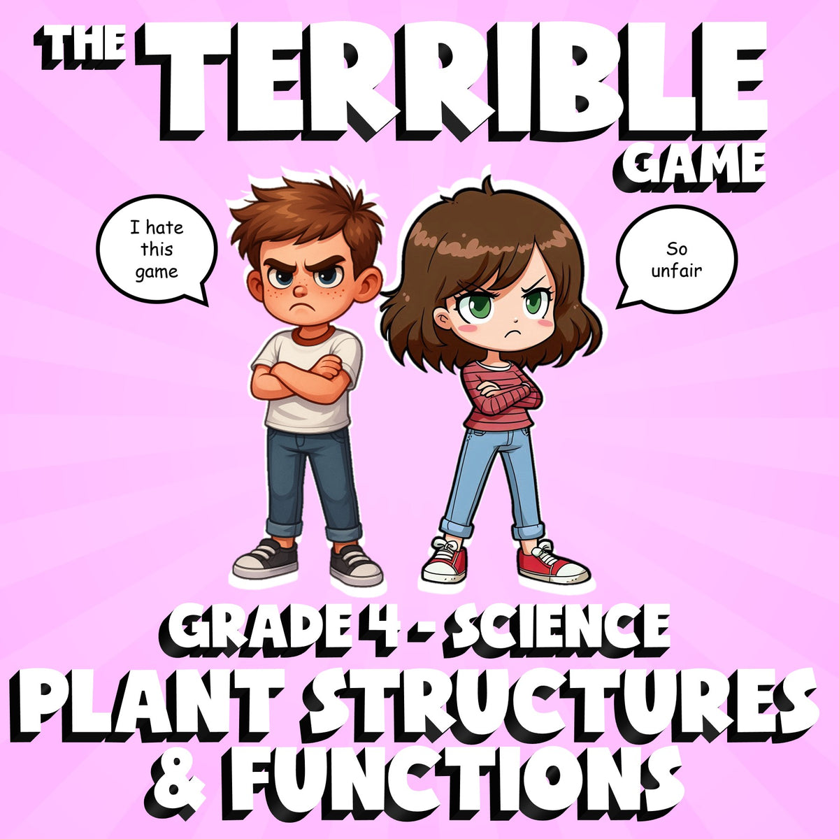 Plant Structures & Functions THE TERRIBLE GAME - No Prep Grade 4 Science Review