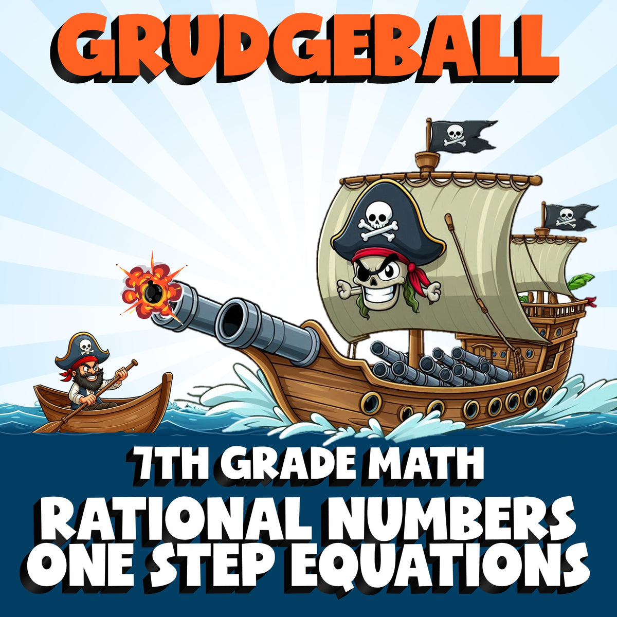 Rational Numbers One Step Equations GRUDGEBALL Math Game - No Prep Grade 7