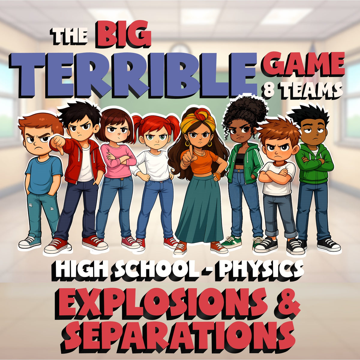 Explosions & Separations BIG TERRIBLE GAME - No Prep Physics Science Review