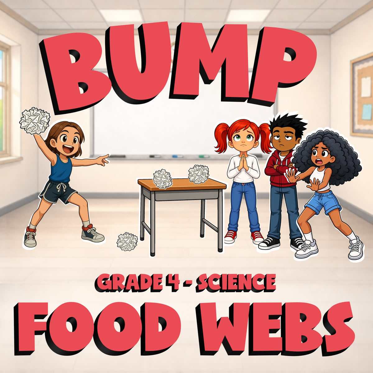 Food Webs BUMP Science Game - No Prep Grade 4 Review Activity