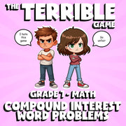 Compound Interest Word Problems THE TERRIBLE GAME - No Prep Grade 7 Math Review
